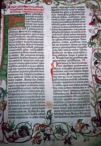 Egy oldal a Gutenberg-bibliából, 15. század alkotó: Johannes Gutenberg
