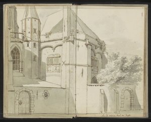 A Nieuwe Kerk oldalnézete Delftben alkotó: Johannes Huibert Prins