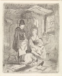 Család a belső térben alkotó: Johannes Janson (possibly)