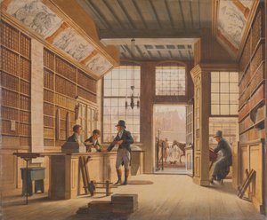 Pieter Meijer Warnars könyvkereskedő boltja az amszterdami Vijgendamon Pieter Meijer Warnars (1792-1869) könyvesboltja a Vijgendamban, Amszterdamban