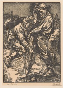 Cölöpmunkával foglalkozó építőmunkások alkotó: Johannes Josephus Aarts (signed by artist)