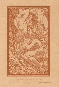 Adam en Eva na de zondeval Első szüleink a bukás után (cím a tárgyon) alkotó: Johannes Josephus Aarts