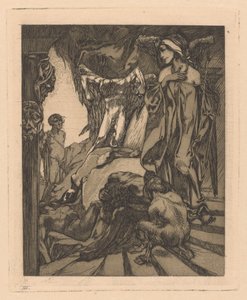 Oidipusz és a Szfinx Oidipusz a barlangban a szfinxnél (cím a tárgyon) alkotó: Johannes Josephus Aarts