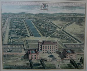 Johannes Kip (1722) metszete Cheveningről, Thomas Badeslade (1742) után, kiadta (Kent történetében) 1719-ben John Harris. alkotó: Johannes Kip