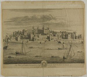 A londoni Tower, ötödik lemez a Britannia Illustrata című kötetből alkotó: Johannes Kip