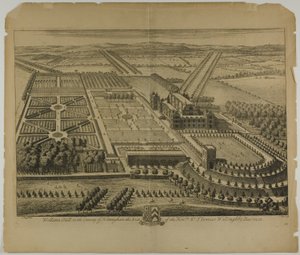 Wollaton Hall Nottingham megyében, 68. lemez a Britannia Illustratától