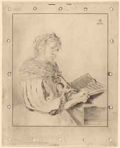 Fiatal lány a billentyűzeten, 1767. alkotó: Johannes Kornlein