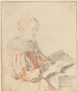 Fiatal lány a billentyűzeten, 1767. alkotó: Johannes Kornlein
