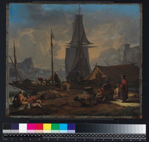 Egy kikötői jelenet, 1674 előtt alkotó: Johannes Lingelbach
