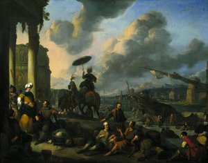 Kikötő a Földközi-tengeren alkotó: Johannes Lingelbach