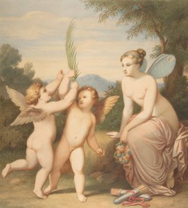 Erosz és Anterosz, a psziché néz rájuk, 1810-60. alkotó: Johannes Riepenhausen