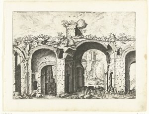 Diocletianus fürdőjének második képe Római romok, 1561 (sorozat címe)