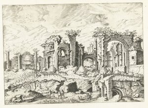 Negyedik kilátás a Palatinus-hegy romjaira Római romok, 1561 (sorozat címe)