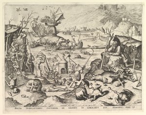 Szent Antal megkísértése.n.d. Alkotók: Johannes van Doetecum I, Lucas van Doetecum. alkotó: Johannes and Lucas van Doetecum
