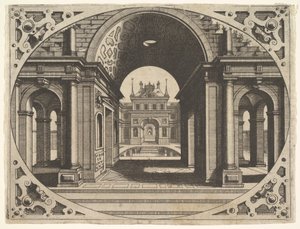 Lemez a Varie Architecture-től, kb. 1560. alkotó: Johannes van Doetecum I