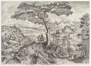Soldiers at Rest Milites requiescentes from The Large Landscapes, kb. 1555-56.