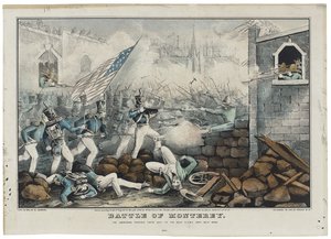 Monterey-i csata 1846. július 7-én, litho Nathaniel Currier (1813-88) alkotó: John (after) Cameron