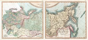 Az Orosz Birodalom térképe Cary, John (kb. 1754-1835) kormányaira osztva. Rézkarc, akvarell alkotó: John (after) Cary