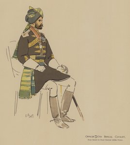 A 17. bengáli lovasság tisztje (színes litó) alkotó: John (after) Charlton
