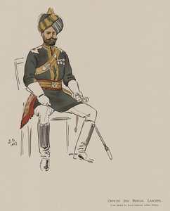 tiszt 2. Bengal Lancers (színes litho)