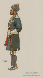 3rd Lancers tiszt, Hyderabad köteléke (színes litho)
