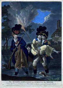 Egy hirtelen robbanás a patak partján, kiadó: Carington Bowles (1744-93) (metszetmetszet) alkotó: John (after) Collet
