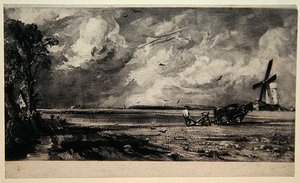 Tavasz, metszett: David Lucas (1802-81), 1829 körül (mezzotint és fekete szénfesték papíron) alkotó: John (after) Constable