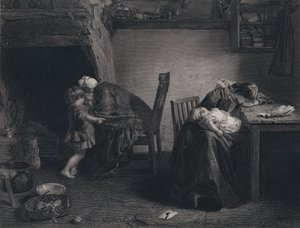 Illusztráció A katona visszatéréséhez, Robert Burns (metszet)