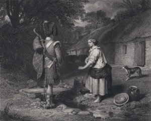 Illusztráció A katona visszatéréséhez, Robert Burns (metszet)