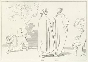 Belépés a sötét fába, Inferno, 1. ének (metszet) alkotó: John (after) Flaxman