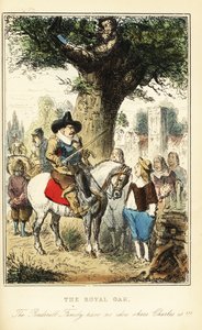 II. Károly király egy tölgyfát rejteget Boscobel Woodban a worcesteri csata után