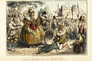Sir Walter Raleigh lefekteti köpenyét egy tócsára I. Erzsébet királynő számára Greenwichben