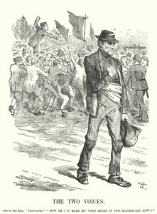 Punch rajzfilm: The Two Voices – munkanélküliség és társadalmi nyugtalanság a viktoriánus Nagy-Britanniában (metszet) alkotó: John (after) Tenniel