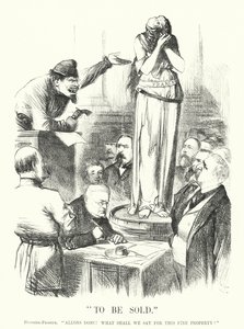 Punch rajzfilm: Eladni kell – A párizsi kommün (metszet) alkotó: John (after) Tenniel