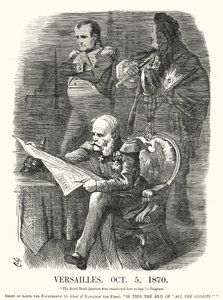 Punch rajzfilm: Versailles, 1870. október 5. - Franciaország megaláztatása a francia-porosz háborúban (metszet)