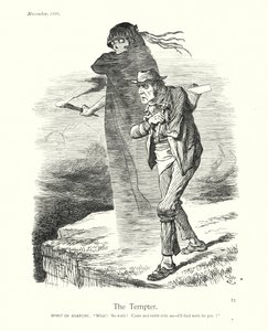 Sir John Tenniel karikatúra: Annie Tenniel: A kísértő (metszet): A kísértő (metszet) alkotó: John (after) Tenniel