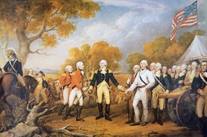 Burgoyne tábornok feladása Saratogában, New York államban