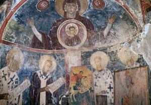 Freskók Agios Georgios bizánci templomában, Vathi, Kréta, Görögország (fotó) alkotó: Walter Charles Mills