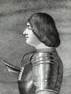Ludovico Sforza, más néven Il Moro (1452-1508), Milánó hercege, metszet, portréja