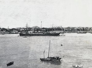 Sanghaji kikötő néhány héttel a háború kitörése előtt alkotó: Walter Charles Mills