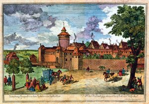 Kórházkapu, Nürnberg, Németország, 17. vagy 18. század. alkotó: John Adam