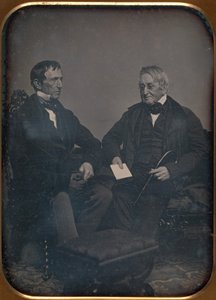 Két idős férfi beszélget, kb. 1850.