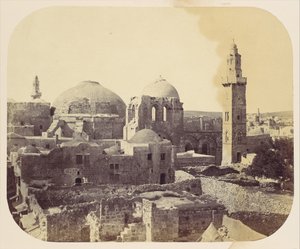 A Szent Sír kupolája, Jeruzsálem, 1860-as évek.