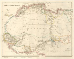 Északnyugat-Afrika 1842-es térképe John Arrowsmith-től