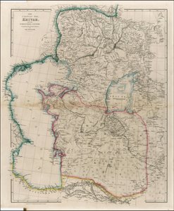 John Arrowsmith 1842-es térképe a Kaszpi-tengerről, Khivah-ról és a környező országokról.