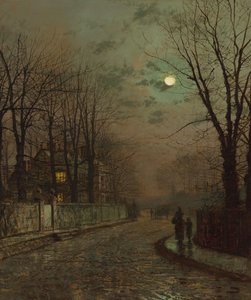 Nedves út, Knostrop, Yorkshire, írta John Atkinson Grimshaw, 1886 alkotó: John Atkinson Grimshaw