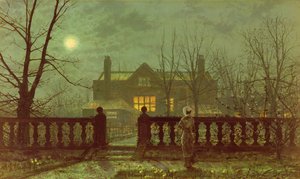 Hölgy a kertben holdfénynél, 1882 alkotó: John Atkinson Grimshaw
