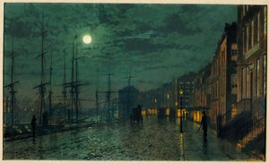City Docks a Holdfénytől alkotó: John Atkinson Grimshaw