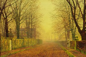Evening Glow, 1884 körül (olaj, vászon) alkotó: John Atkinson Grimshaw