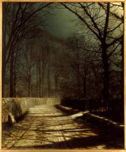 J.A.Grimshaw, Holdfényes sáv két szeretővel a kapu mellett / Gem. alkotó: John Atkinson Grimshaw